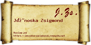 Jánoska Zsigmond névjegykártya